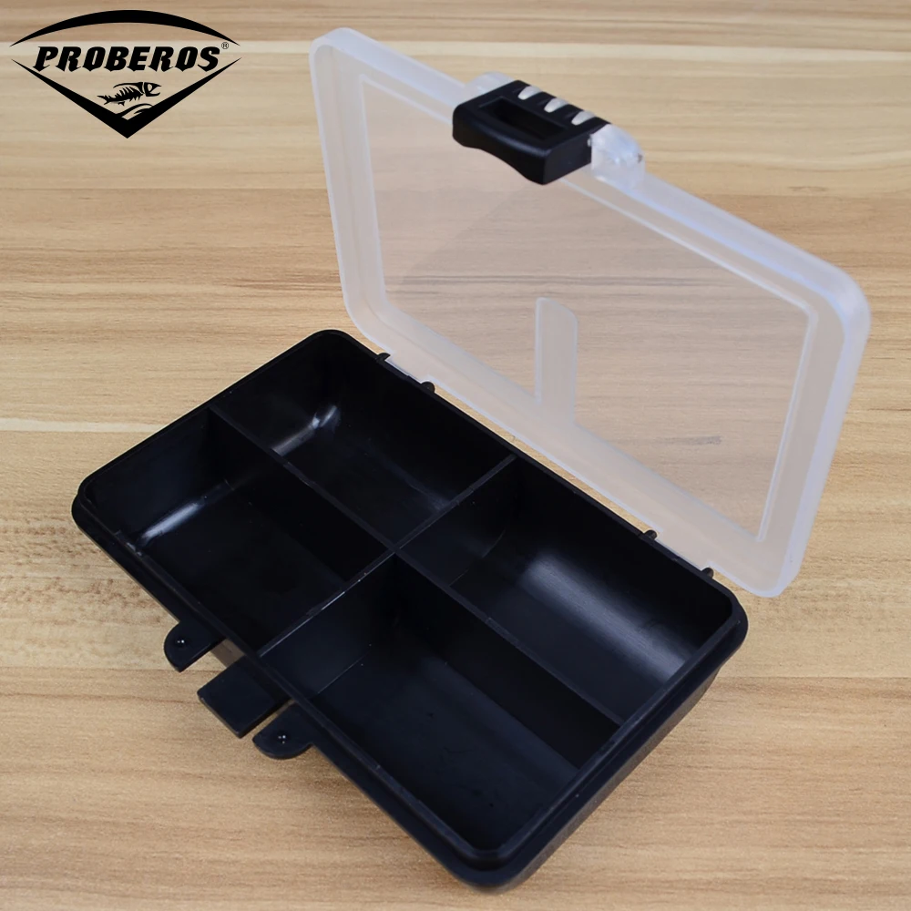 4 Compartment Plastic Fishing Tackle Box For Fishing Lures 10.5X7.8X2