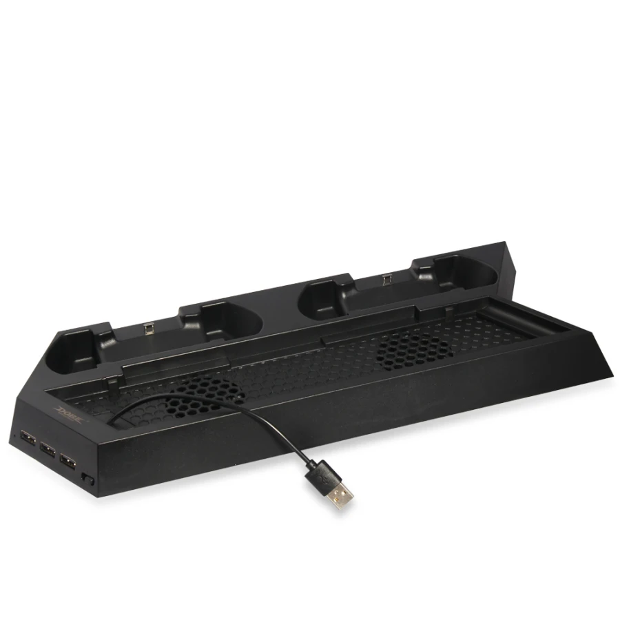 PS4/Slim/Pro Vertical Stand Cooling Fan Cooler& Controller Charging Station & 3 Extra USB HUB Port