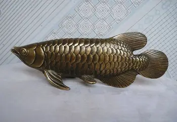 

Chinese Folk Culture HandMade Brass Bronze statue Fish Sculpture fast