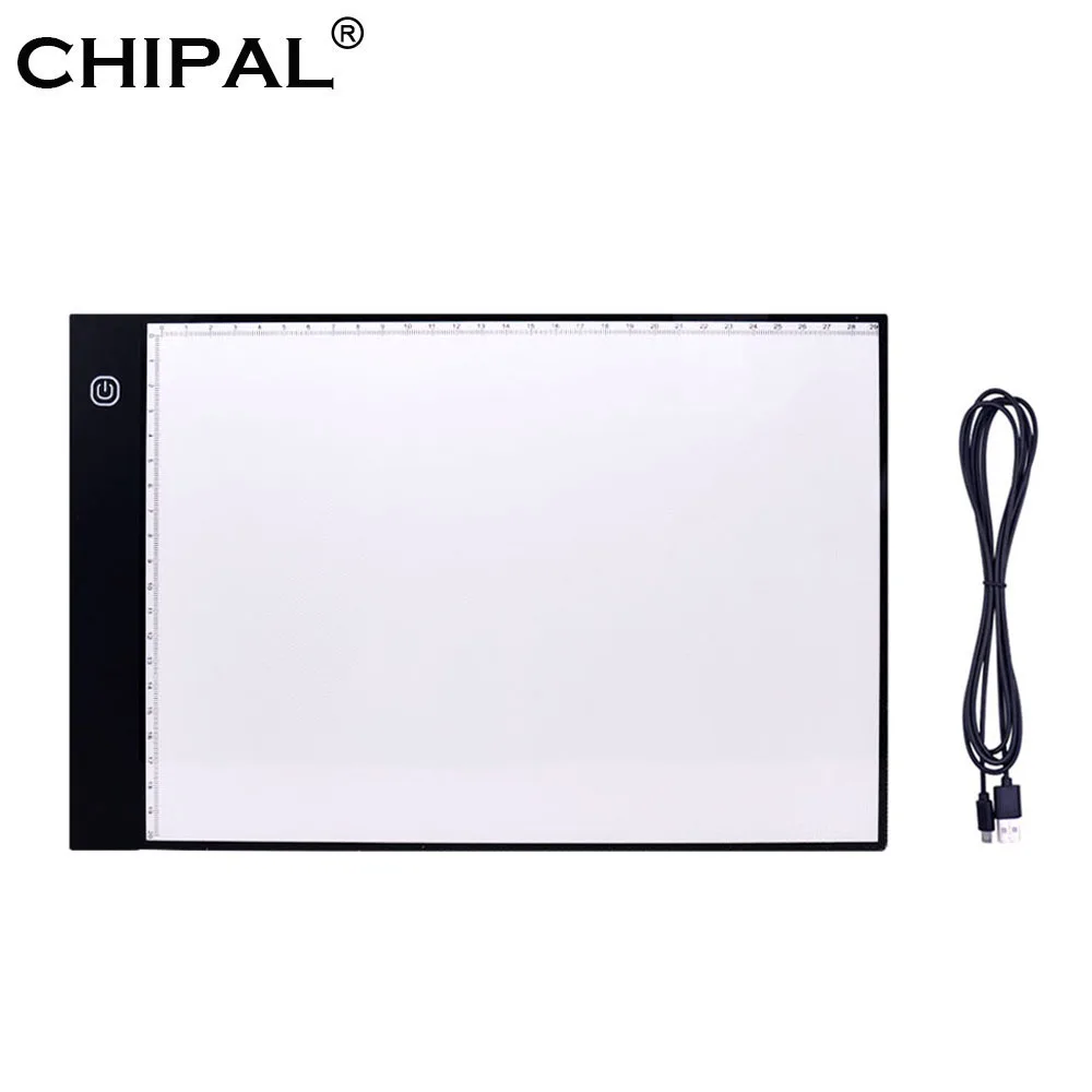 CHIPAL-A4 LED 드로잉 태블릿 디지털 그래픽 태블릿 라이트 박스, 전자 트레이싱 복사 보드 아트 페인팅 패드 쓰기 테이블 패드