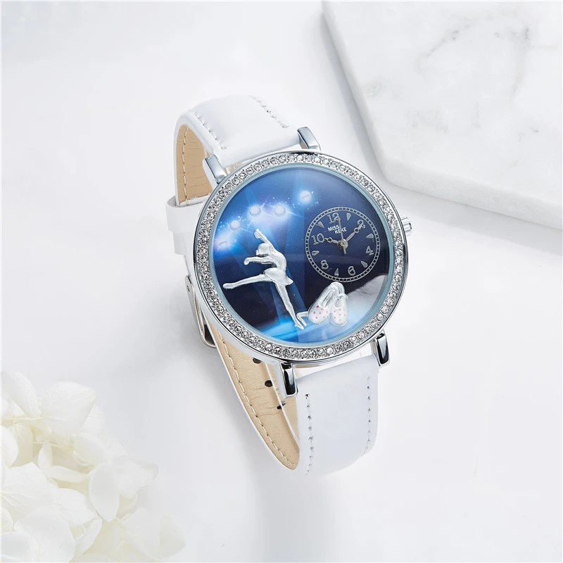 Miss Keke New 3d Clay Cute Mini World Ballet Gir Women Watches Relogio Feminino Ladies Fashion Leather Wristwatches 641