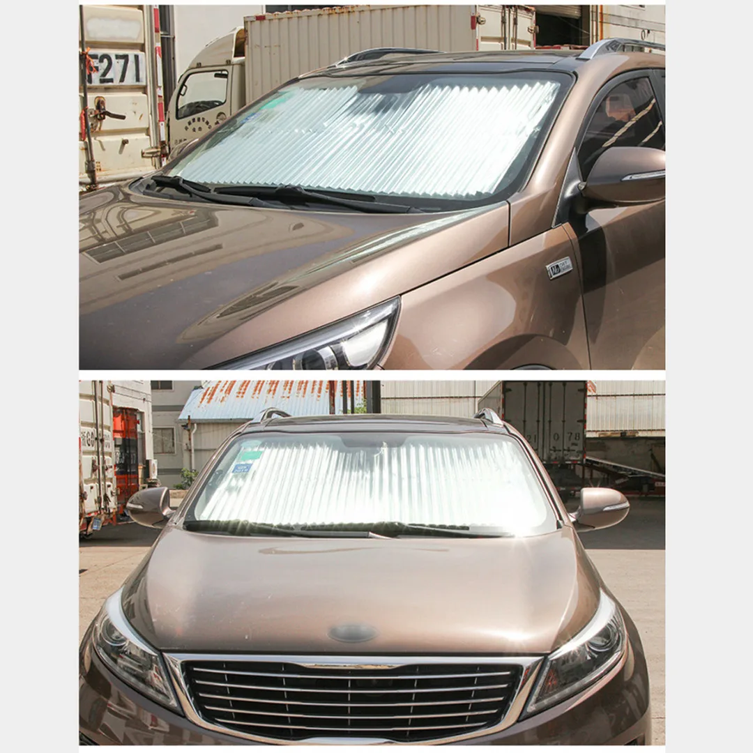 Car Retractable Curtain With UV Protection Front Windshield Visor Auto Shade New