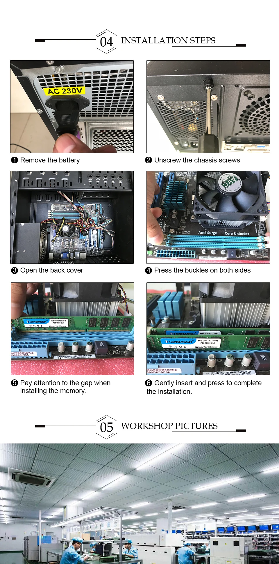 Оперативная память TANBASSH ddr4, 16 ГБ, 2400 МГц, 2666 МГц, 1,2 в, поддержка памяти DIMM для рабочего стола, материнская плата ddr4, высокая совместимость