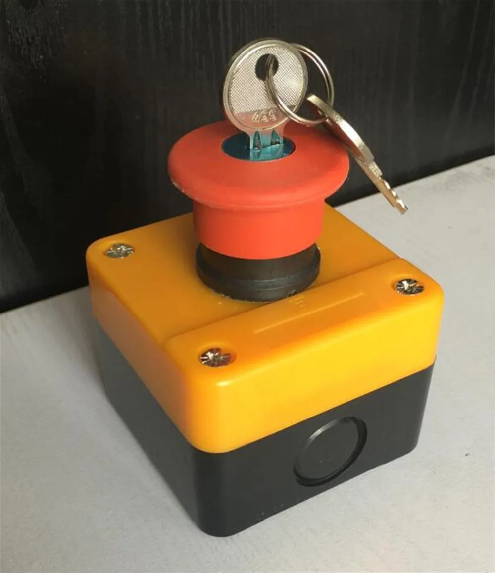 

Red Emergency Stop Push Button Box With Key Elevator Stop Switch Push Button