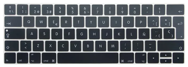 Градиентная силиконовая кожа подходит для MacBook Pro 1" A1706 15" A1707 с сенсорной панелью Мексика Чили Испания Испанский чехол для клавиатуры