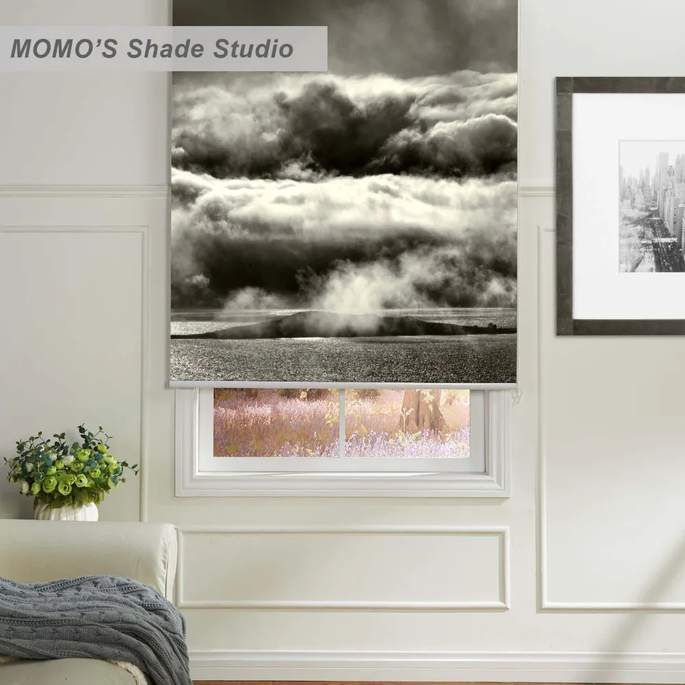 MOMO Thermal Insulated Blackout Fabric Custom Scenic Window Curtains