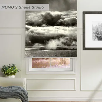 

MOMO Thermal Insulated Blackout Fabric Custom Scenic Window Curtains Roller Shades Blinds,PRB set192