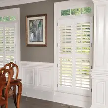 Европейский стиль интерьера жалюзи деревянная плантация жалюзи планки для двухстворчатых и раздвижных дверей
