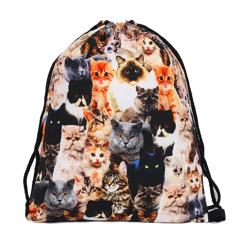 BU store Backpack Shopping Drawstring Bags Personalized Print Pattern Travel Beach Gym Shoes Sports Oxford Cloth
