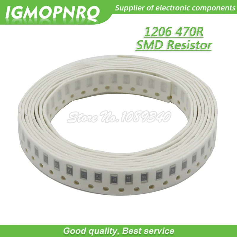 100 шт. 1206 SMD резистор 1% сопротивление 470 Ом чиповый 0 25 Вт 1/4 470R 471 IGMOPNRQ | Электронные