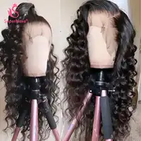 Hair มนุษย์ 13*4 ด้านหน้า Wigs หลวมลึกบราซิลลูกไม้ด้านหน้าด้านหน้า Wigs Supernova วิกผมลูกไม้ด้านหน้าด้านหน้าสำหรับผู้หญิงสีดำก่อน plucked ลูกไม้วิกผม