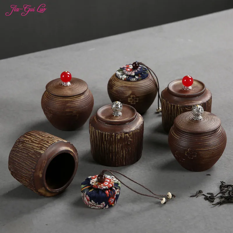 

JIA-GUI LUO Ceramic tea accessories tea box portable travel storage box dried fruit coffee beans storage box D008