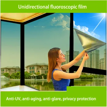 

2 m non-glue one-way perspective glass film, household solar film, balcony sunscreen office windows thermal insulation stickers