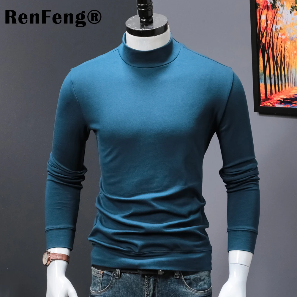 sweatshirts men t-shirt plus velvet thickening t shirt mens turtleneck winter clothes 2018 pullover male long sleeve tshirts  (5)
