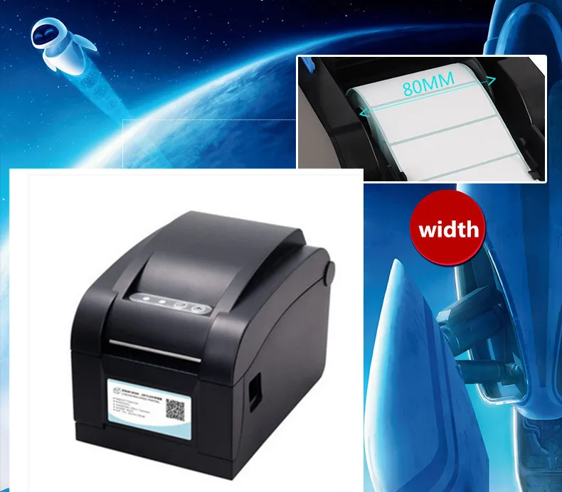 جديد منفذ إيثرنت USB المنفذ التسلسلي معا pos طابعة جديد جودة عالية الأصلي عالية السرعة طباعة الباركود تسمية طابعة ملصقات