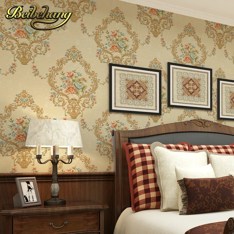  beibehang European garden three-dimensional 3D round net fine embossed wallpaper warm bedroom livin - 32792652493