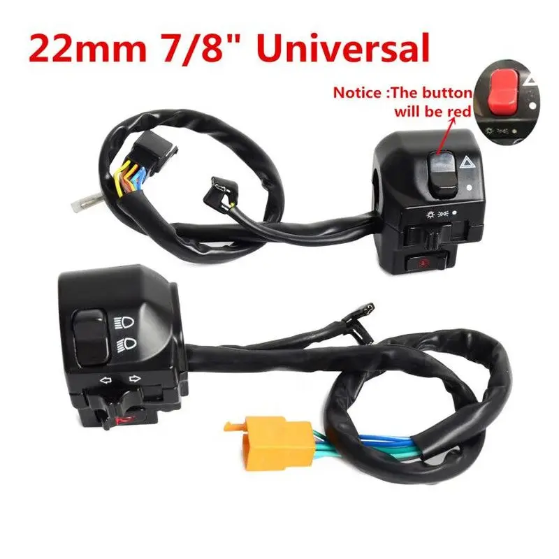 

1 Pair 22mm 7/8" Handle Bar Headlight Turn Speaker Switch On / Off Electrical Start