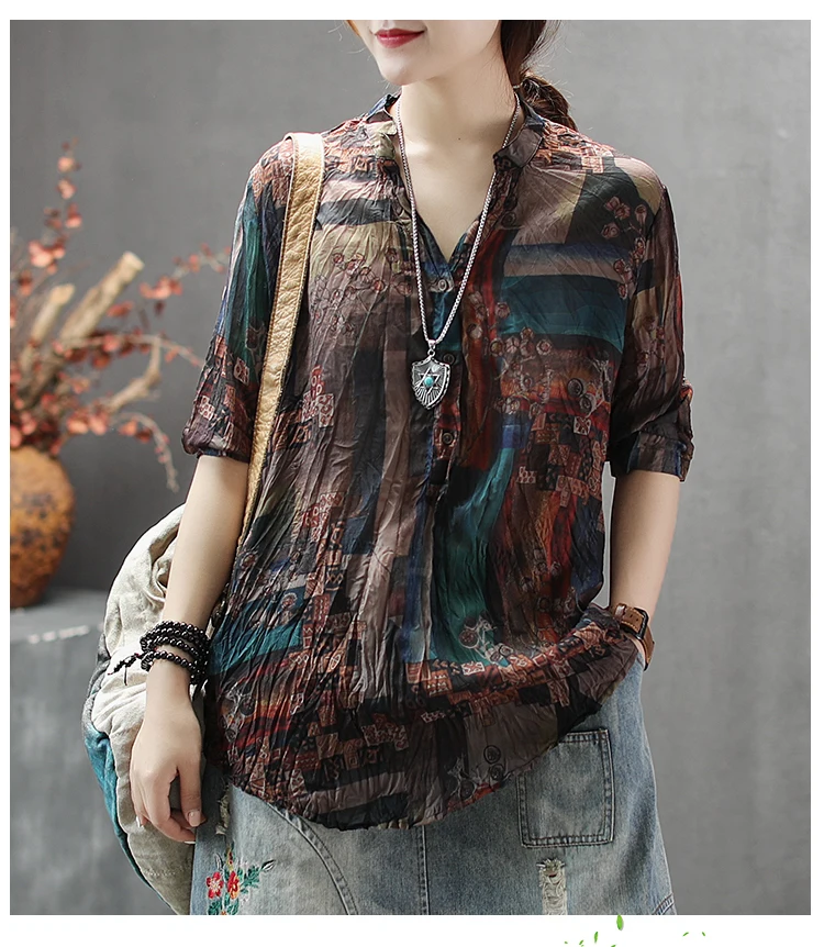 silk blouses Max LuLu Summer Korean Fashion Ladies Linen Tops And Blouses Womens Printed V Neck Chiffon Shirts Casual Vintage Cotton Clothes womens blouses