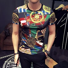 Хан издание печатных летняя одежда для мужчин футболка с коротким рукавом культивировать мораль социальных guy ice silk мужские короткие B333 124