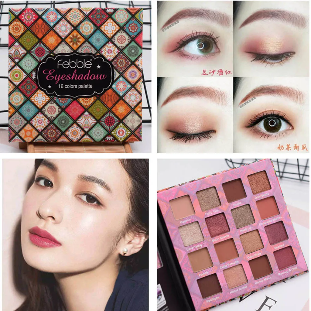 

FEBBLE 16 color eyeshadow palette Shimmer Metallic Eye Shadow Mashed Potatoes Eyeshadow beauty glazed makeup paleta de sombra