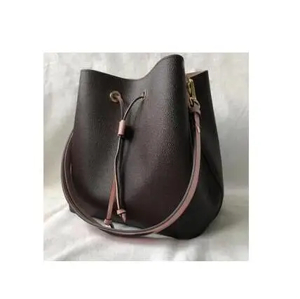 

2019 New Fashion Brand Simple One-shoulder brown flower Bucket bag