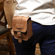 Rétro Crazy Horse PU Cuir Hommes Taille Sac Voyage Fanny Pack Ceinture Boucles Hip Bum Sac Portefeuille Sacs À Main Téléphone Poche