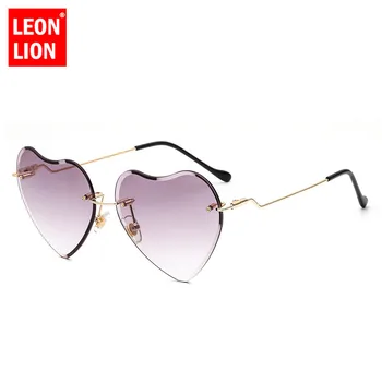 

LeonLion 2019 Rimless Women Sunglasses Shades Luxury Brand Designer Sun Glasses Candy Color UV400 Oculos De Sol Feminino