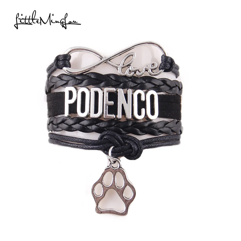 Маленький MingLou Infinity love браслет podenco dog pet амулет лапа кожаные мужские браслеты и