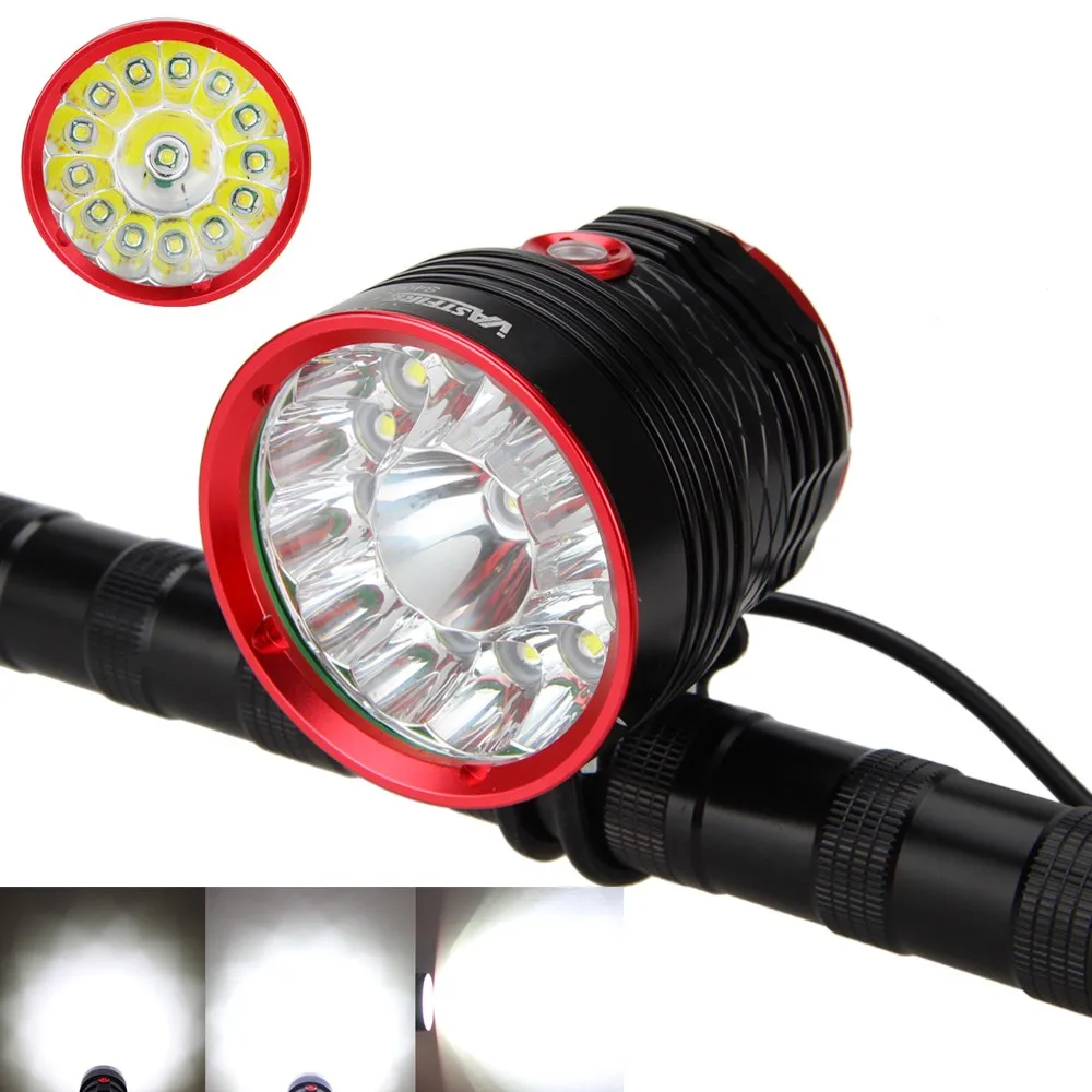 Discount High Quality 3-Modes 30000lm 14x XML T6 LED Head Front Bicycle Bike Light Torch Headlight Only Lamp No Battery 0