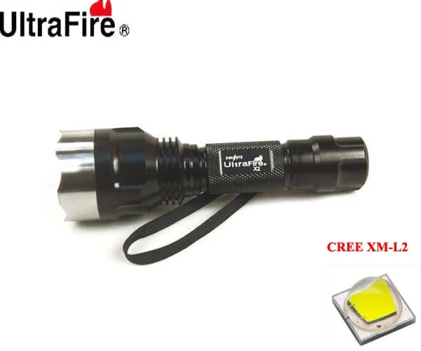 

U-F X2 Stainless Steel Attack Head CREE XM-L2 1600lm SMO 5-Mode Memory LED Flashlight (1x18650)
