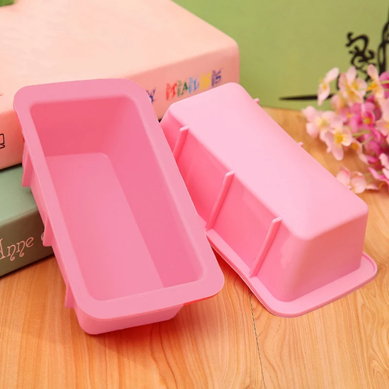 

High Quality DIY Rectangular Shape Cake Mold 3D Silicone Cake Mold Baking Tools Bakeware Maker 16.5X8.5X4.7cm Random Color