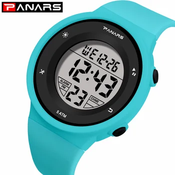 

PANARS Fashion 6 Colors LED Kids Watch WR50M Waterproof Children's Wristwatch Alarm Clock Multi-function Watches for Girls Boys