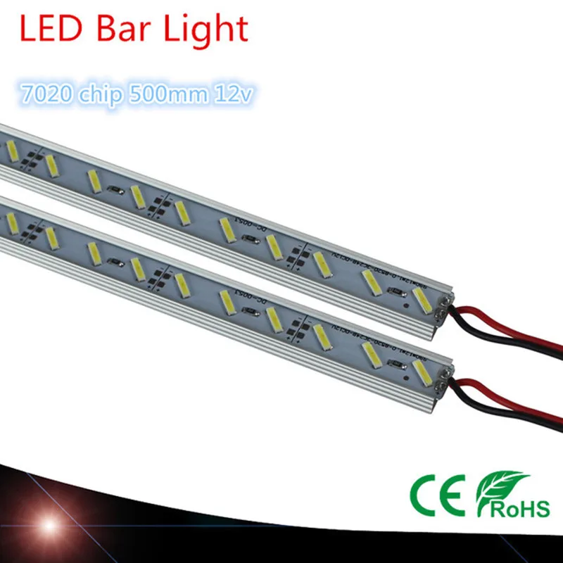 

4PCS 6PCS 9PCS New 7020 LED Rigid Bar Lights White Warm White 500mm LED Cabinet Strip Rigid 12V DC Showcase LED Hard Strip
