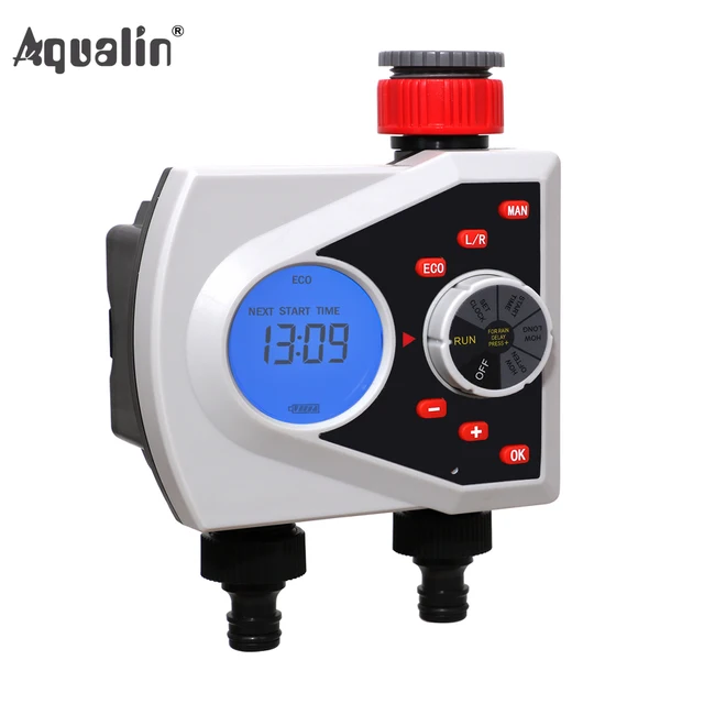 Two Outlets Garden Automatic Watering Timer Digital Electronic Solenoid