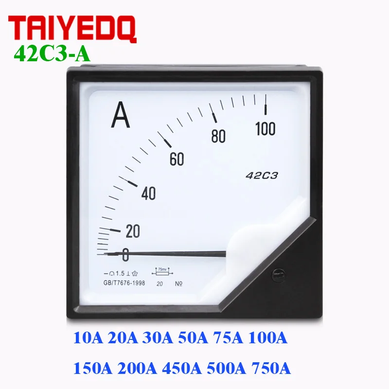 42C3 A измеритель текущей панели аналоговый постоянного тока 120*120 мм 10A 20A 30A 50A 100A 200A