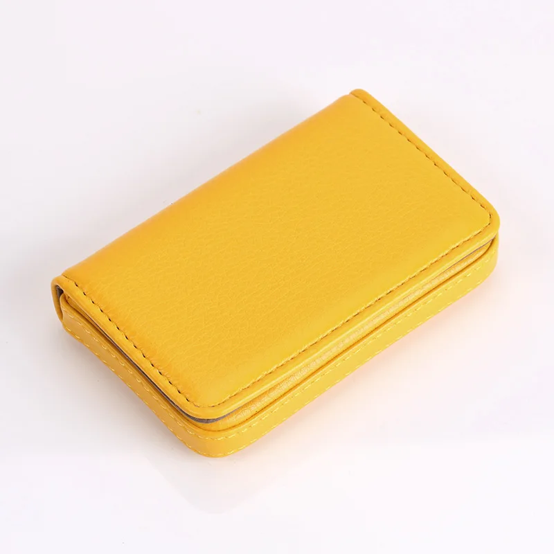 PU Leather + stainless Steel Men Credit Card Holder Women Metal Bank Card Case Box