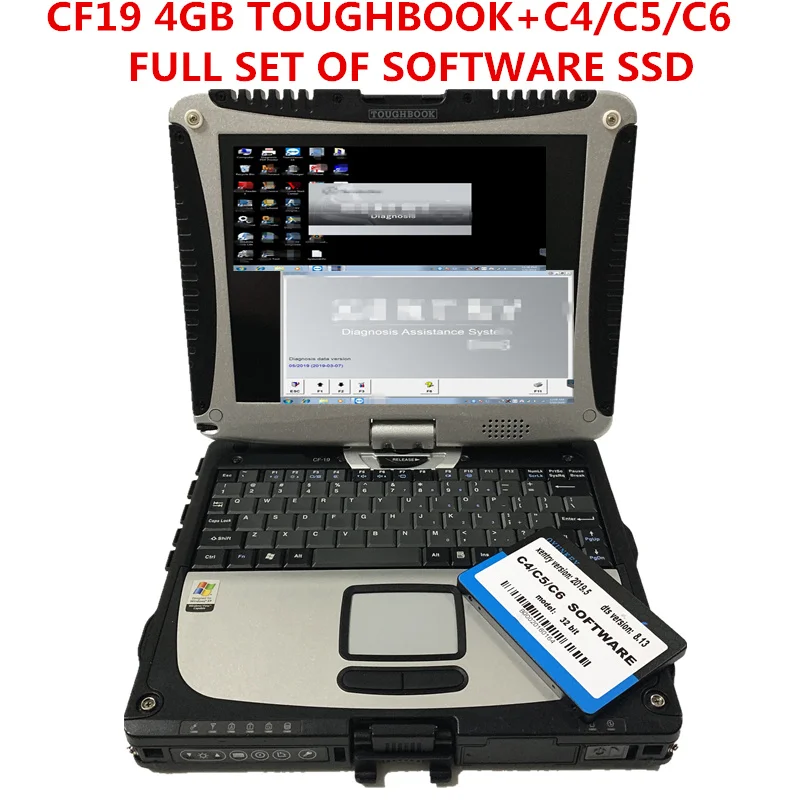 

CF19 Toughbook cf19 4G laptop ram&rotate screen with MB star c4 c5C6 newest V09.2019 software 360GB SSD faster than HDD CF-19
