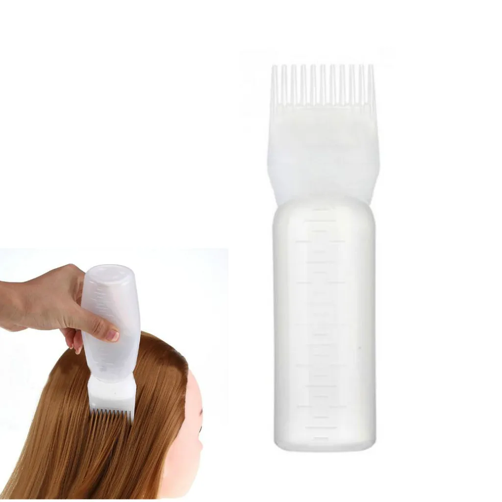 Plastic 120ml Capacity Hair Dying Bottle Applicator Salon Home Beauty Supplies Cosmetic Tool White
