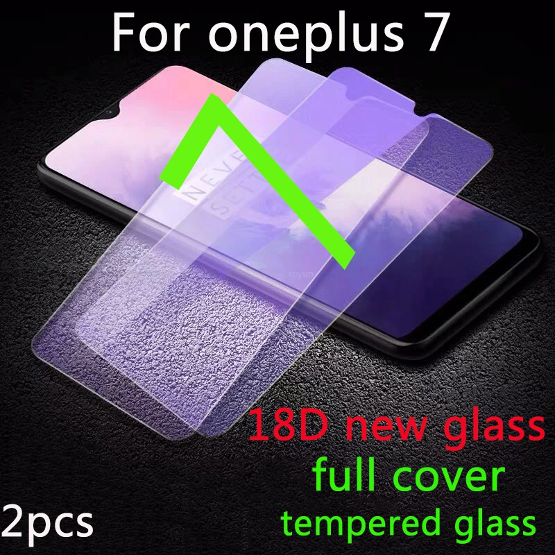 

2Pcs High Quality Tempered Glass For Oneplus 7 Screen Protector 9D 2.5D Protective Glasses For Oneplus 7 Glass