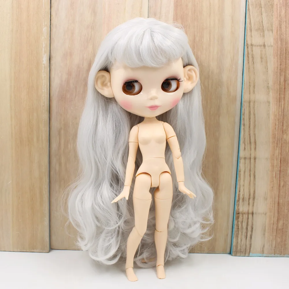 Кукла ICY DBS Blyth игрушка из серых волос с ушками белая кожа сустав тело не нужно
