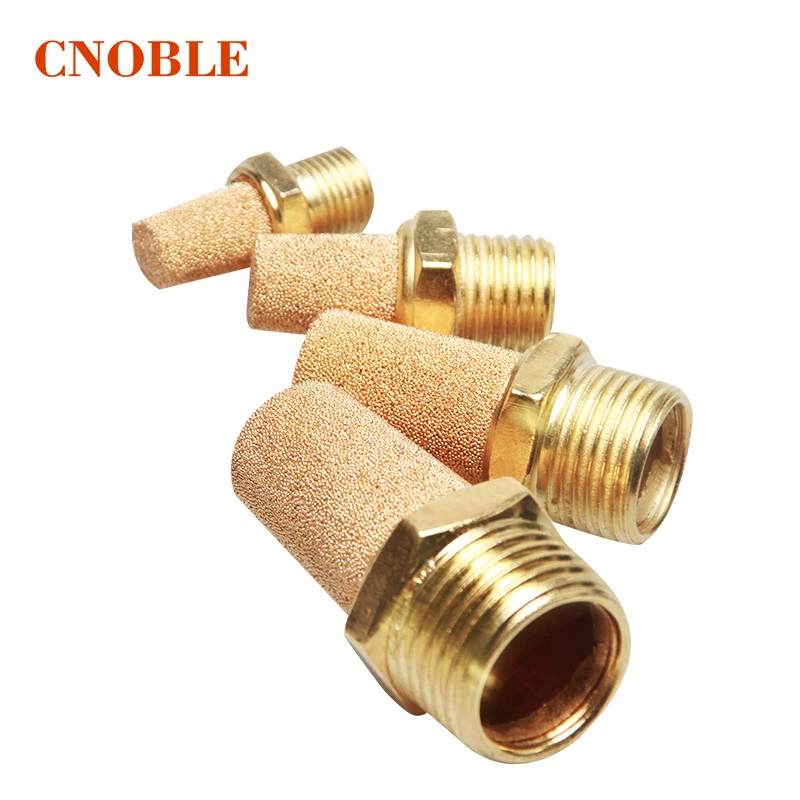 

10pcs 1/8" 1/4" 3/8" 1/2" Pneumatic Components Brass Exhaust Muffler Pneumatic Silencers Fitting Noise Filter Reducer Connector