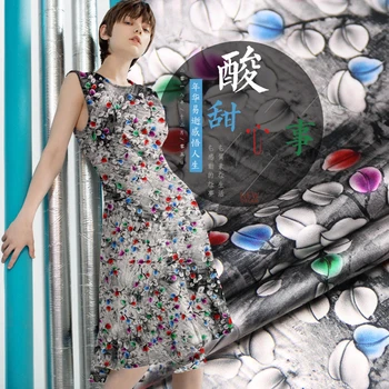 

PRINTED SILK STRETCH SATIN 118cm width 19momme Pure Silk soft Satin Stretch Fabric Silk Party Dress shirt Fabrics New Desigual