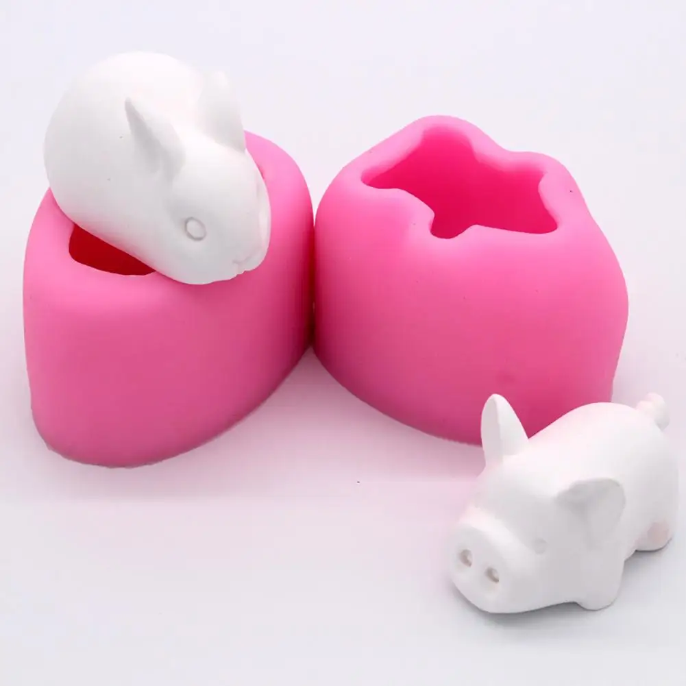 

Fashion 3D Easter Rabbit Pig Silicone Candy Chocolate Fondant Mold Cake Decorating Tool Bakeware Tools ！