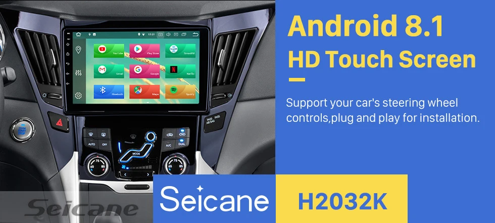 Cheap Seicane Navi 1Din 9" HD Android 9.0 GPS Car Radio For HYUNDAI Sonata i40 i45 2011 2012-2015 Multimedia Player Stereo Head Unit 0