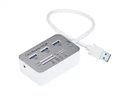 Качество Алюминий 7in1 combo 3 Порты и разъёмы USB 3,0 хаб с MS Duo SD SDHC M2 Microsd TF Card Reader адаптер для Macbook компьютер pc