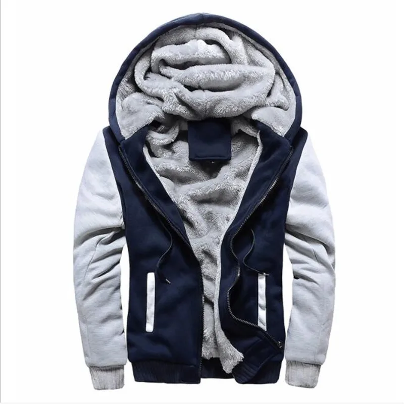 

2018 Winter Soft Men Hoodies Jackets Casual Men's Tracksuits Fleece Warm Hoodies Thick Men's Sportswear Sweatshirts Plus Size