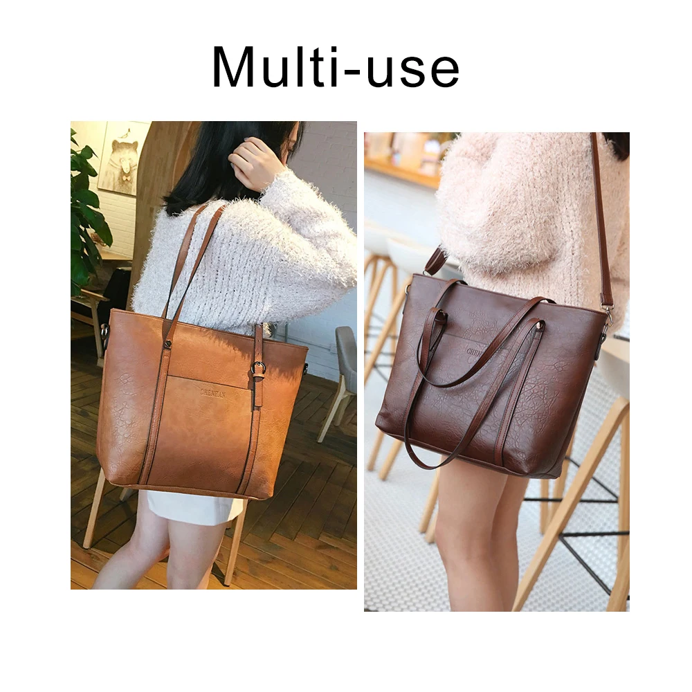 TTOU 2 PCS Set Handbag with Purse Large Capacity Women Shoulder Bag Vintage Women Composite Bag Autumn& Winter New Arrival