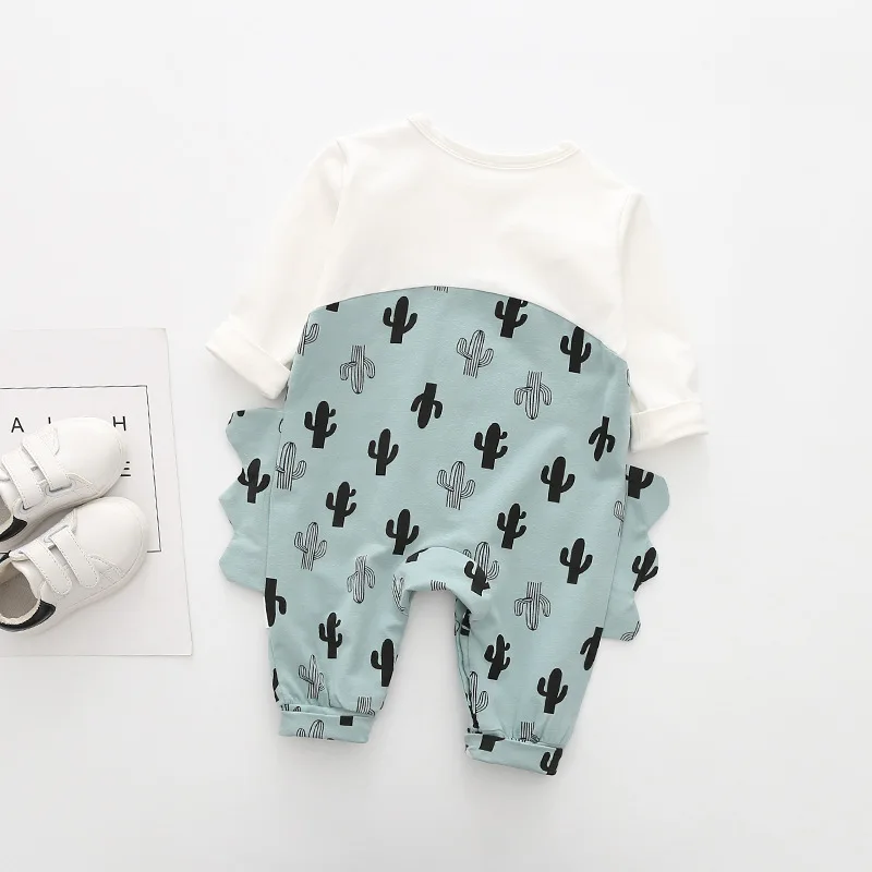 Детские хлопковые комбинезоны для новорожденных; Милые комплекты одежды для малышей с изображением кактуса; 2 цвета; Прямая поставка; Детские Боди; цельный комбинезон