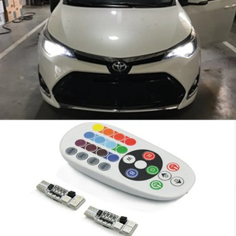 Автомобильный Стайлинг RGB LED W5W габаритный фонарь для парковки toyota corolla rav4 c hr yaris