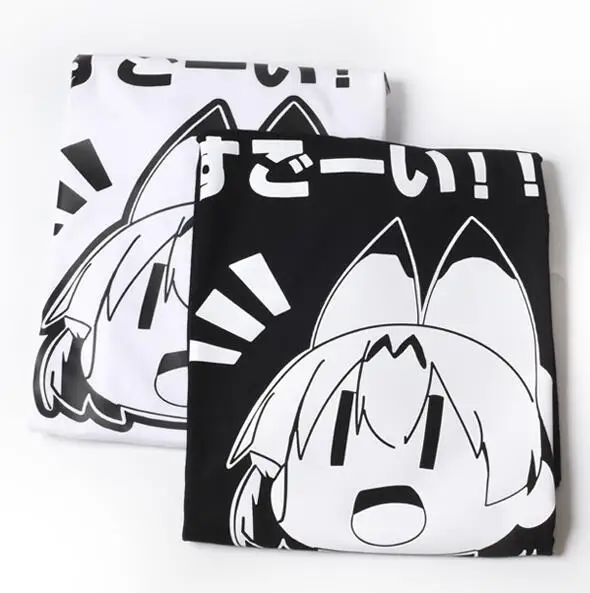 Новая Милая футболка от Kemono Friends модная с надписью Game serval хлопковые топы коротким